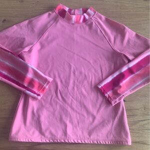 Lands End Tye Dye Rashguard Long Sleeve Pink‎ Girls Medium Preloved